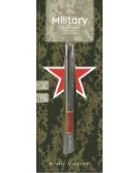 Нож канцелярский 9мм Military. Пластиковый корпус, черное лезвие