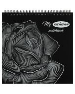 Скетчбук с обложкой-раскраской Роза