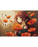 Холст С Красками 30Х40 См По Номерам (В Коробке) (30Цв.) Девочка В Маках