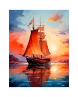 Алмаз Мозаика (Класс.) 30Х40 См, Без Подр., С Полн. Заполн.(30Цв) Корабль В Бухте