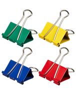 Зажимы для бумаг цветные 15мм, 12шт. 