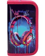 Пенал 2 отделения на молнии. Наушники в красках