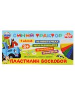 Пластилин восковой СИНИЙ ТРАКТОР 6 цв (90 г) MultiArt