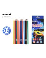 Карандаши цветные Mazari пластиковые 12 цв. Car
