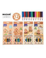 Карандаши цветные Mazari пластиковые 12 цв. Капибара