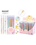 Ручка гелевая Mazari со стир. черн. лапки, синяя, 0,38мм