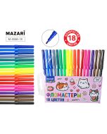Фломастер  Mazari 18цв. Котик