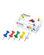 Кнопки канцелярские силовые, 50шт. Цветные