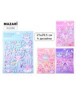 Наклейки декоративные Mazari 4 дизайна, Принцессы