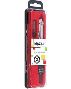 Готовальня 2 предмета, 135мм, металл, футляр, европодвес Mazari M-4503