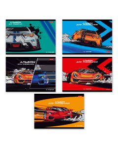 Альбом для рисования А4 скрепка 12л. Гонки