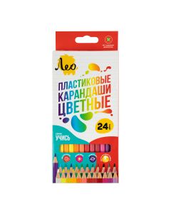 Карандаши цветные Лео Учись 24цв. пластиковые