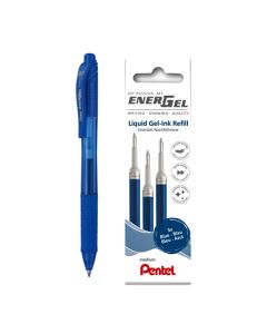 Ручка гелевая Pentel + 3шт стержней. синяя 0,7мм