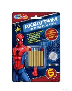 Аквагрим карандаши 6 цветов классика спайдер МУЛЬТИ АРТ 