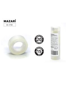 Скотч Mazari 15мм х 20м, 35мкм прозрачный