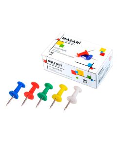 Кнопки канцелярские силовые, 50шт. Цветные